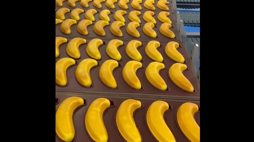 Bandejas industriales para hornear pasteles con forma de plátano