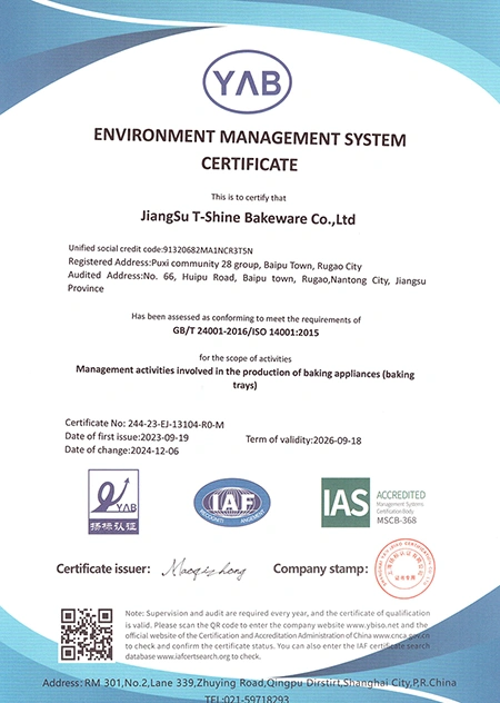 Certificado del Sistema de Gestión Ambiental (SGA)